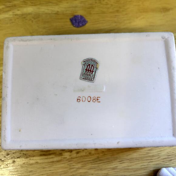 Vintage Ardalt Japan Lenwile China Cigarette box + 2 ashtrays pink ladies 6008E - Picture 7 of 11